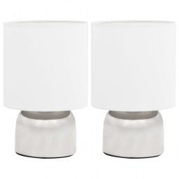 VidaXL Pack 2 Lámparas de Mesa Táctiles E14 Blanco/Plata
