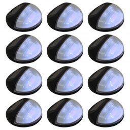 VidaXL Pack 12 Focos Solares LED de Pared para Exterior Negro