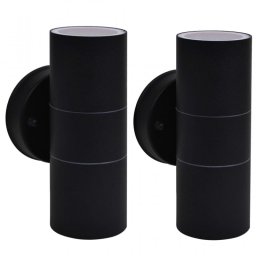 VidaXL Pack 2 Farolas de Pared Cilindrícas para Exterior GU10 Negro