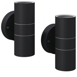 VidaXL Pack 2 Farolas de Pared para Exterior GU10 Negro