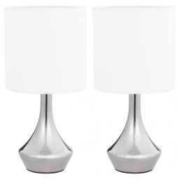 VidaXL Pack 2 Lámparas de Mesa Táctiles E14 Blancas