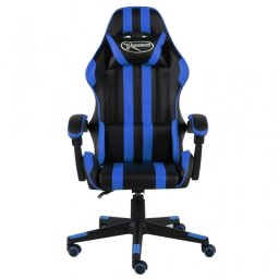VidaXL Silla Gaming de Cuero Sintético Negro/Azul
