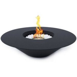 Chimenea de bioetanol redonda divina fire negra de 60 cm de diámetro