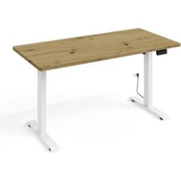 Petits meubles Escritorio eléctrico 140 cm paneles laminados madera y blanco