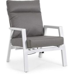 Outdoor living Sillón reclinable de aluminio y textilene color blanco roto