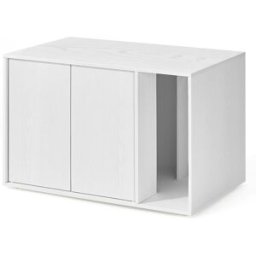 SONGMICS HOME Arenero para gatos con puerta de apertura a presión de color blanco