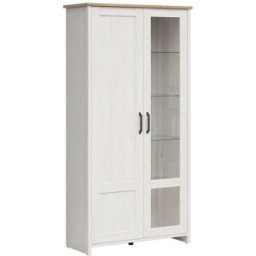 Petits meubles Vitrina 2 puertas paneles de melamina blanco y madera