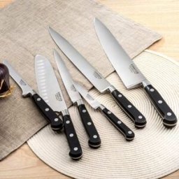Sabatier Trompette Juego de 8 cuchillos de cocina negro