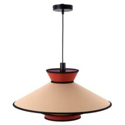 Alpinaluz Lámpara colgante textil multicolor y madera Ø50 cm
