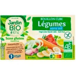 Jardin bio caldo de verduras sin sal 8cubitosx9gr. bio sg
