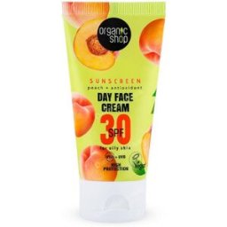 Organic shop crema de dia facialcon proteccion solar melocoton + antioxi