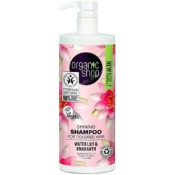 Organic shop champu brillo para cabello teñido nenufar y amaranto 1000 ml