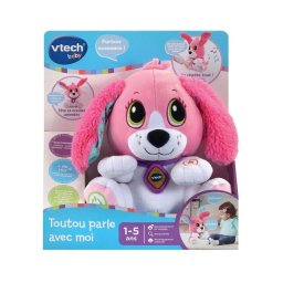 Peluche interactivo VTech Doggie Talk to Me rosa para niños
