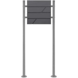 ML-Design Buzón, antracita, 37x11x37 cm, de acero inoxidable
