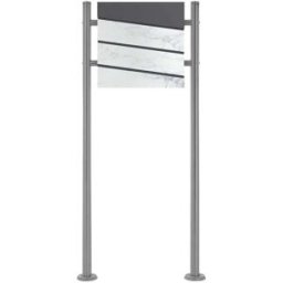 ML-Design Buzón de correos diseño mármol,antracita con 2 soportes acero 120 cm