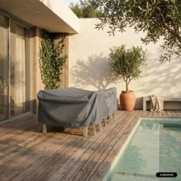 sweeek Funda protectora para las mesas de jardín, gris oscuro