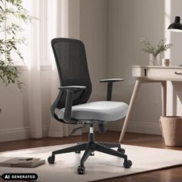 hjh OFFICE Silla home office tela / tejido de malla negro/gris