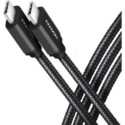 AXAGON AXG BUCM3-CM15AB - Cable de carga y sincronización, USB-C, PD 60 W, 1,5 m