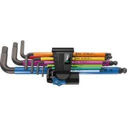 WERA 950SPKL9 - Juego de llaves Allen, hexágono interior, 1,5-10, 9 pieza