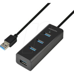 AXAGON AXG HUE-S2BL - USB 3,0, concentrador de 4 puertos, 4xA, cable USB-A, 120 cm