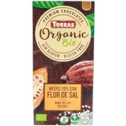 Torras chocolate negro 70% con flor de sal 100g bio sg