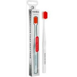 Nordics oral care cepillo dental super soft silk 12.000 blanco/rojo
