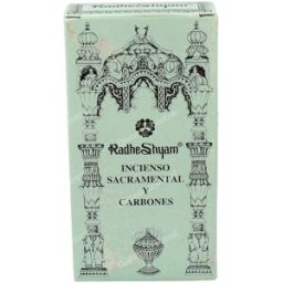 Radhe shyam incienso sacramental y carbones 100gr.