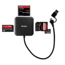 Lector de tarjetas Rollei 25102 USB 3.0 Type-A/Type-C Negro