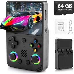 Consola De Videojuegos Portátil Retro Con Pantalla Ips De 3,5 Pulgadas, Tarjeta Tf De 64 Gb Y Wi-fi 2,4 G