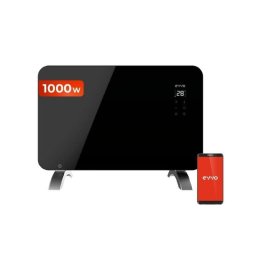 Radiador eléctrico Evvo C Cristal Negro 1000W Wifi mando distancia