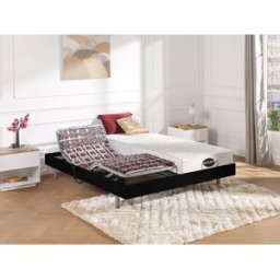 Unique Cama articulada eléctrica con memoria de forma LYSIS III de NATUREA - Negro - Motores OKIN - 2x90x200 cm