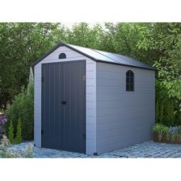 Unique Caseta de jardín de resina - Gris - 5,32 m² - CESIO