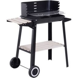 Outsunny Barbacoa de carbón 83x46x87 cm negro