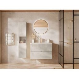 Unique Conjunto de baño efecto madera beige