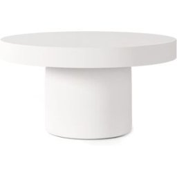 Koketto Home Mesa de centro 80 cm redonda blanca