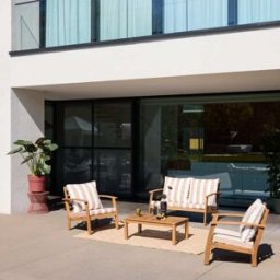 sweeek Conjunto de jardín de madera, 4 plazas, madera