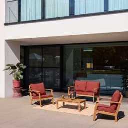 sweeek Conjunto de jardín de madera de 4 plazas