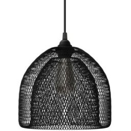 Creative Lámpara de techo con pantalla jaula de metal negro