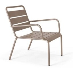 Oviala Sillón de jardín bajo de acero topo