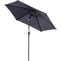 Outsunny Sombrilla de jardín 260x260x235 cm gris