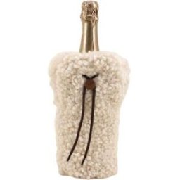 Kywie Funda para botella de champán de piel de oveja rizada