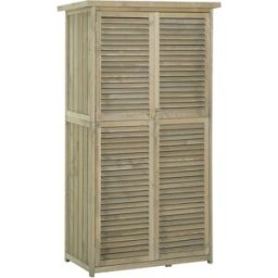 ComfortXL Caseta de jardín con puertas de lamas y techo de asfalto - gris