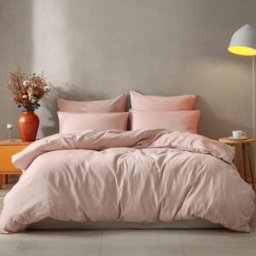 Sensei Maison Funda nórdica de algodón rosa empolvado 260x240 cm