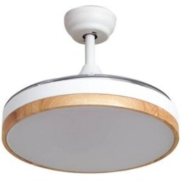 Lindby Ventilador de techo con lámpara de metal blanco