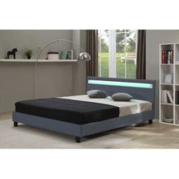 Habitat & Jardin Cama gris 204 x 147 x 89 cm