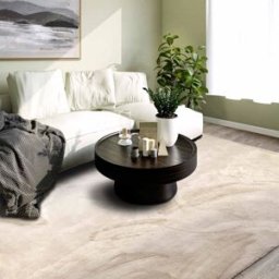 Un amour de tapis Alfombra de dormitorio, 120 x 170 cm, diseño abstracto, beige