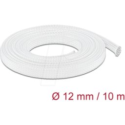 DELOCK 20804 - Funda trenzada estirable 10 m x 12 mm, color blanco