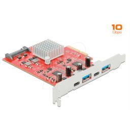 DELOCK 89041 - PCIe x4 > Externo: 2x USB 3,1 Tipo-A, 2x USB Tipo-C..