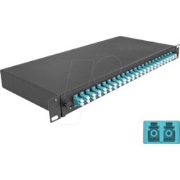 DELOCK 67010 - Caja de empalme de fibra óptica de 19", 24x LC dúplex OM3, 1RU