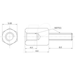 ECON CONNECT ECON D3X08A5MH - r de latón M3 l. 8 mm interior / exterior 100 piezas